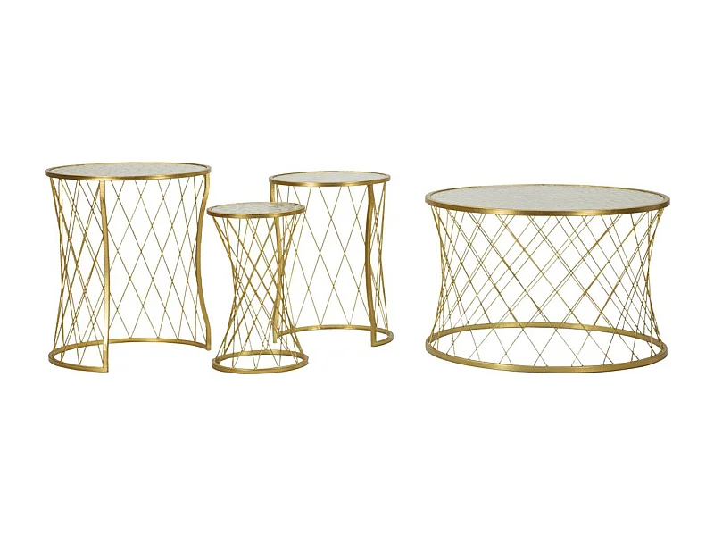 Tavolino MF567, Oro, 70x70x45 cm, Epikasa