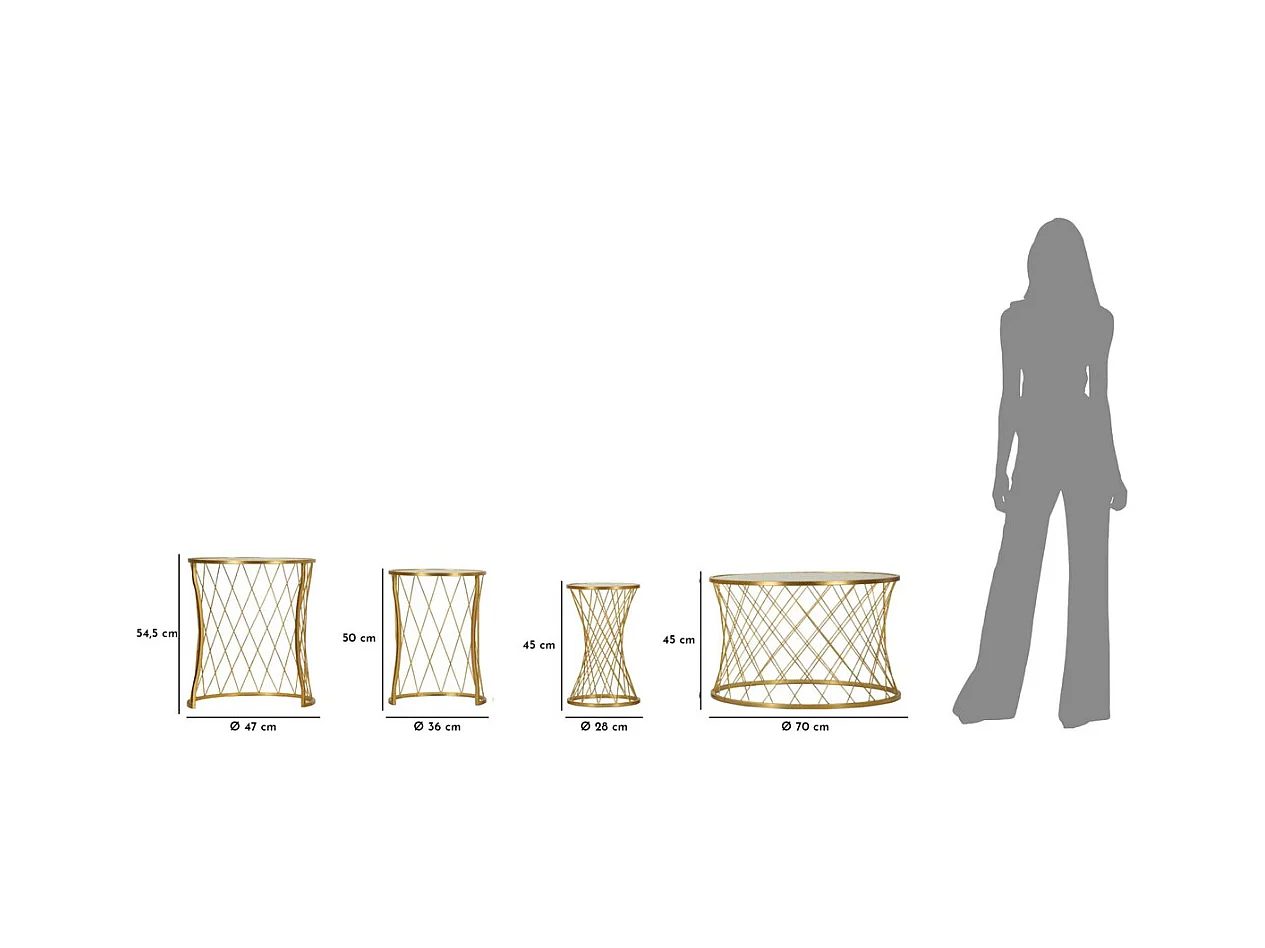Stolik Kawowy MF567, Złoto, 70x70x45 cm, Epikasa