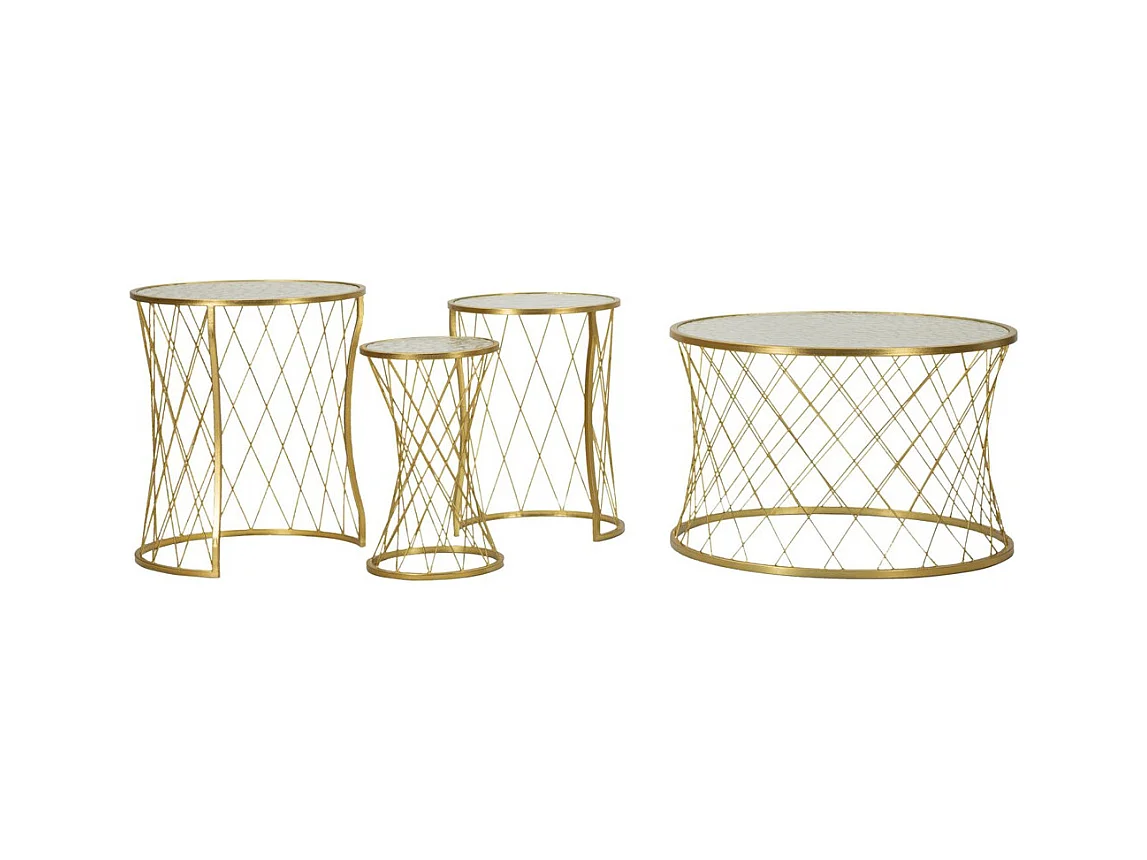 Table d'Appoint MF567, Or, 70x70x45 cm, Epikasa
