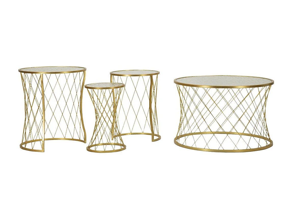 Stolik Kawowy MF567, Złoto, 70x70x45 cm, Seven Design
