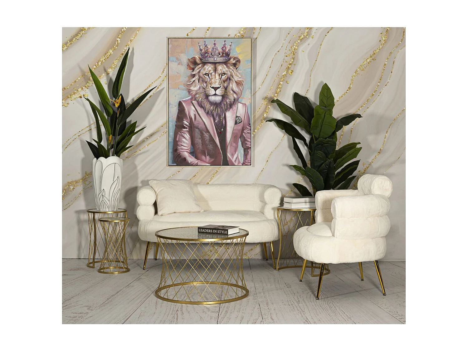 Stolik Kawowy MF567, Złoto, 70x70x45 cm, Seven Design