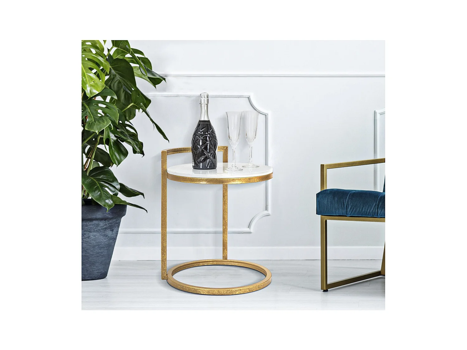 Stolik Kawowy MF531, Biały, 40,5x40,5x50,5 cm, Epikasa