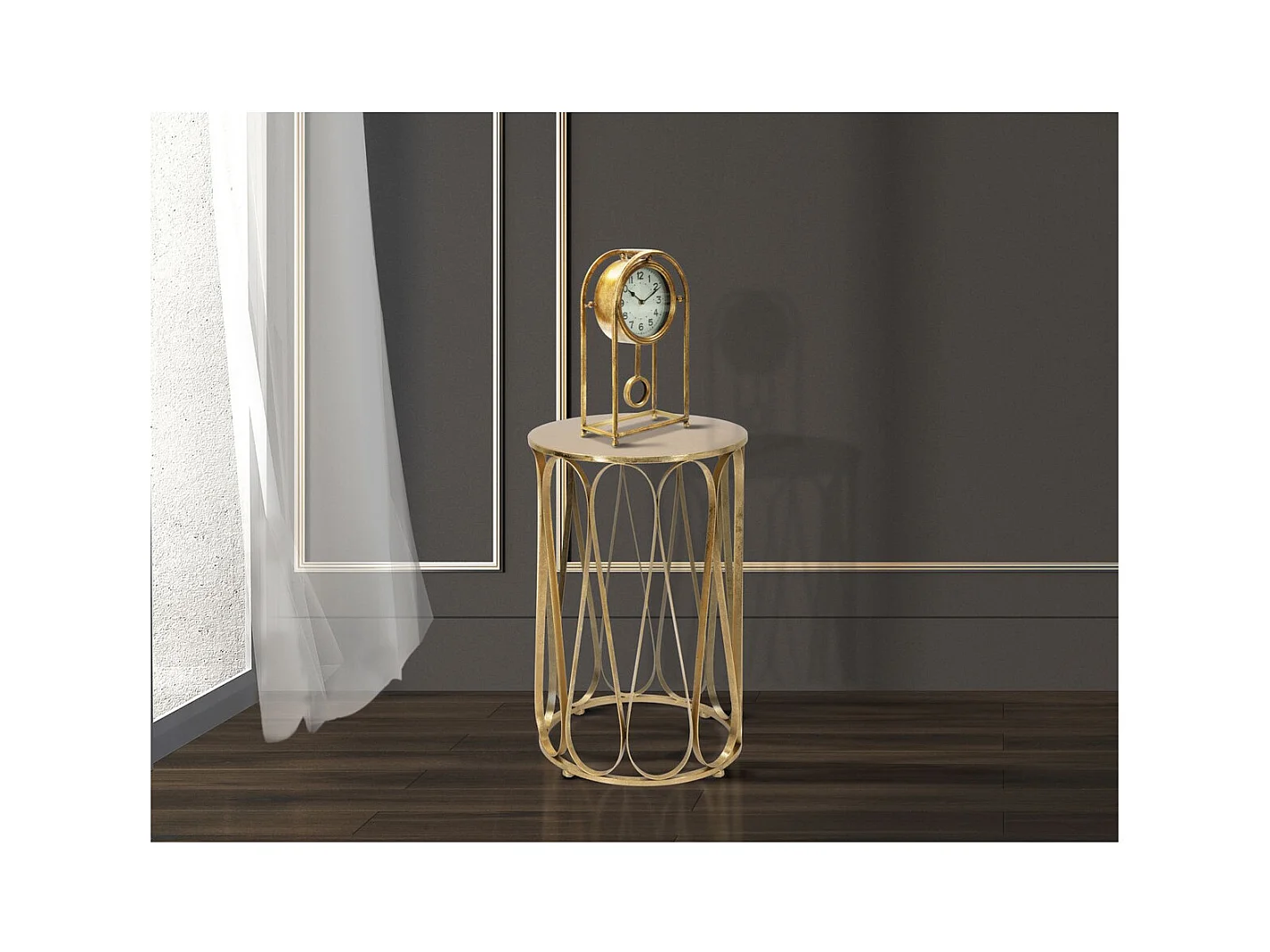 Mesa de Centro MF520, Ouro, 37x37x58 cm, Epikasa