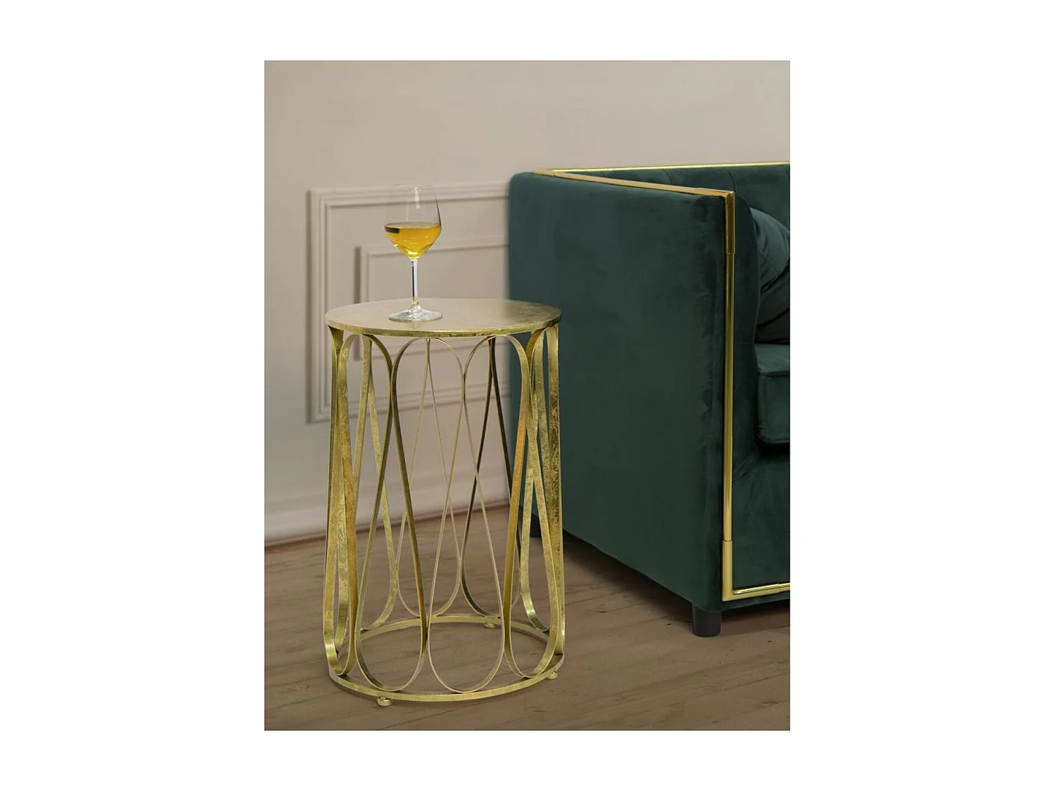 Stolik Kawowy MF520, Złoto, 37x37x58 cm, Seven Design