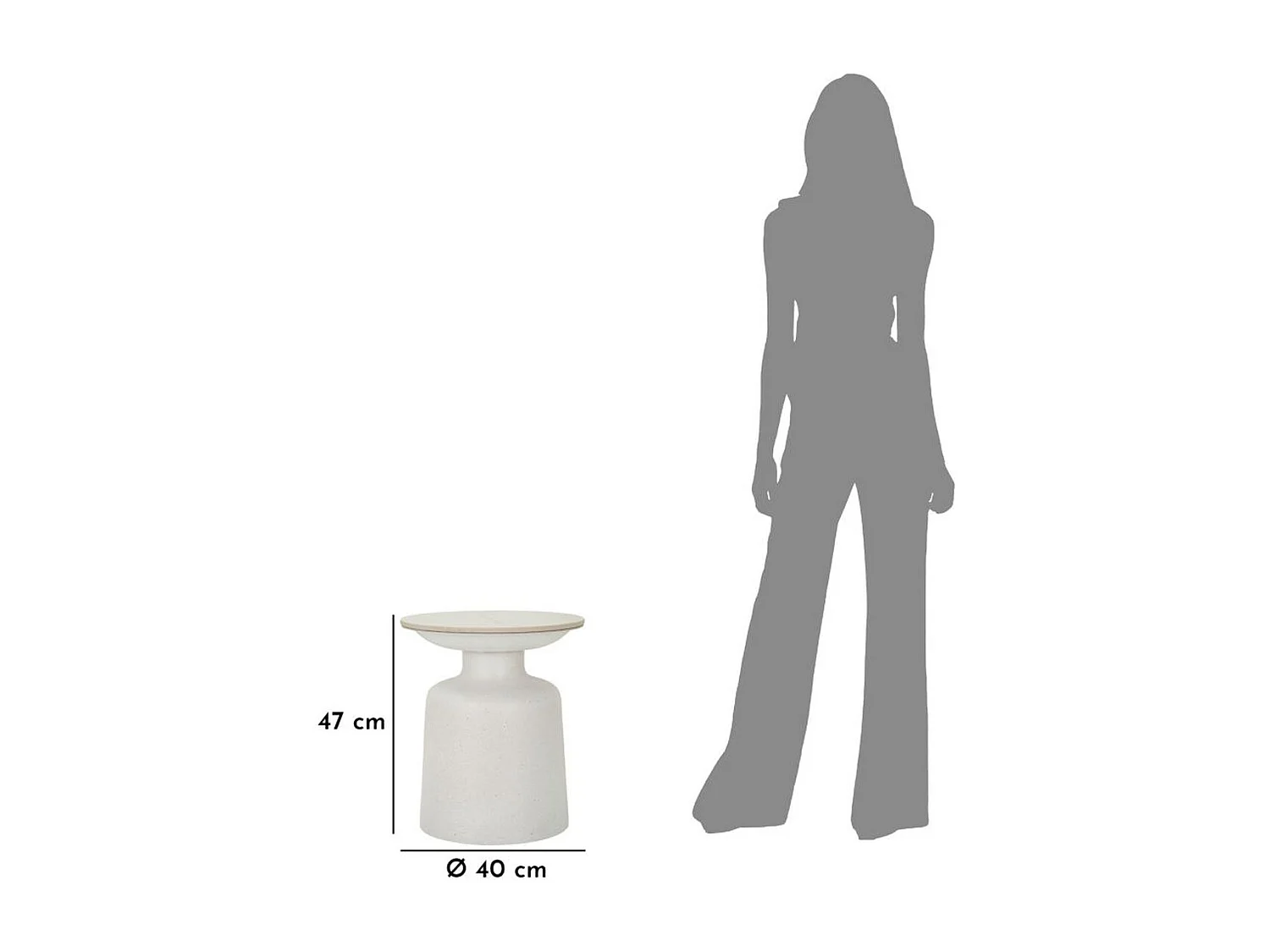 Stolik Kawowy MF526, Biały, 40x40x47 cm, Seven Design