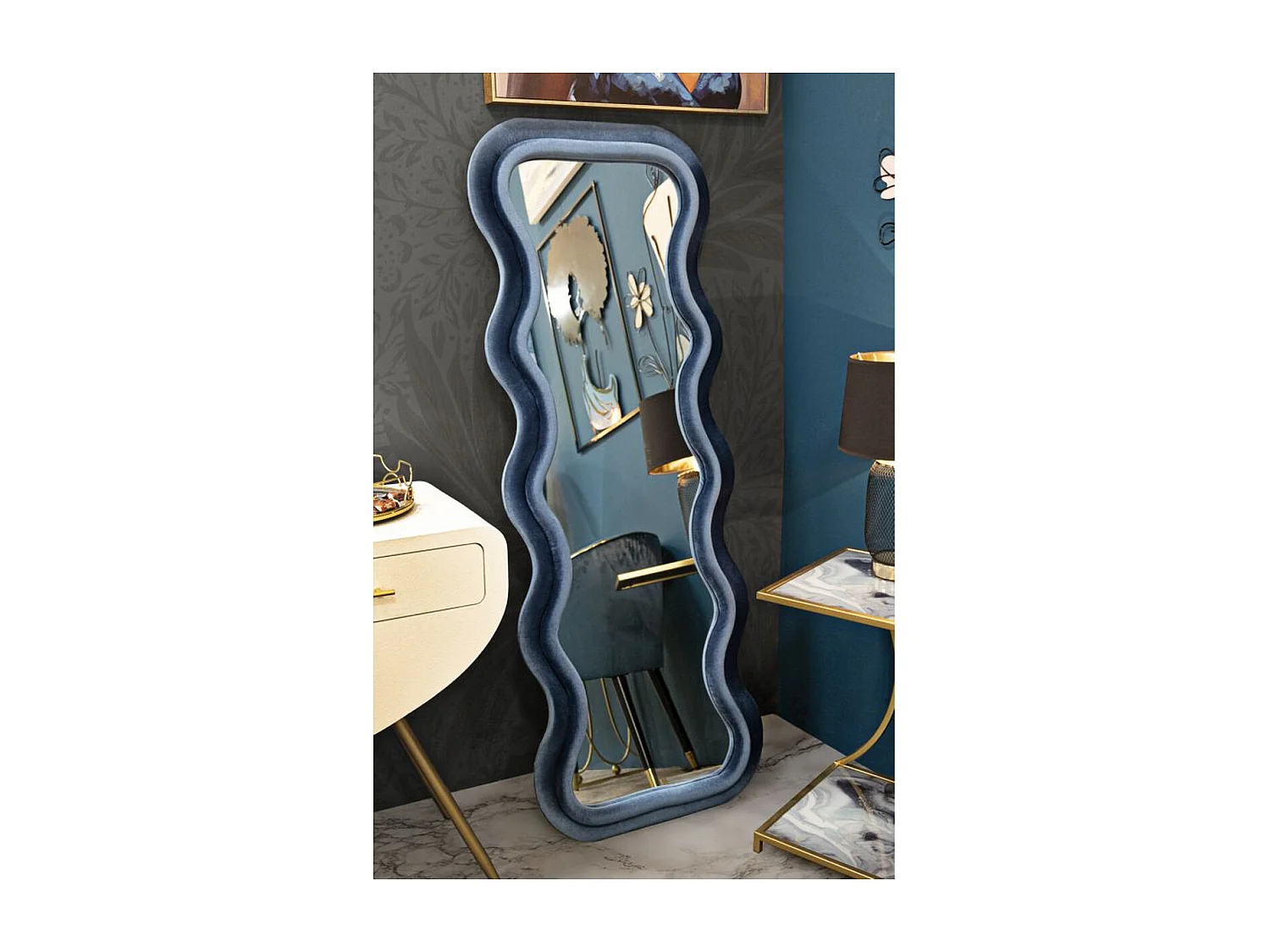 Miroir avec Cadre Pour 2, Bleu, 60x6x160 cm, Epikasa