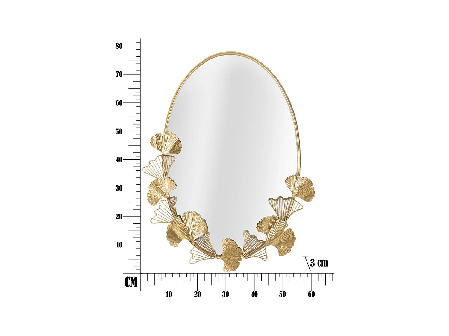 Specchio con Cornice MF495, Oro, 61,5x3x78 cm, Epikasa