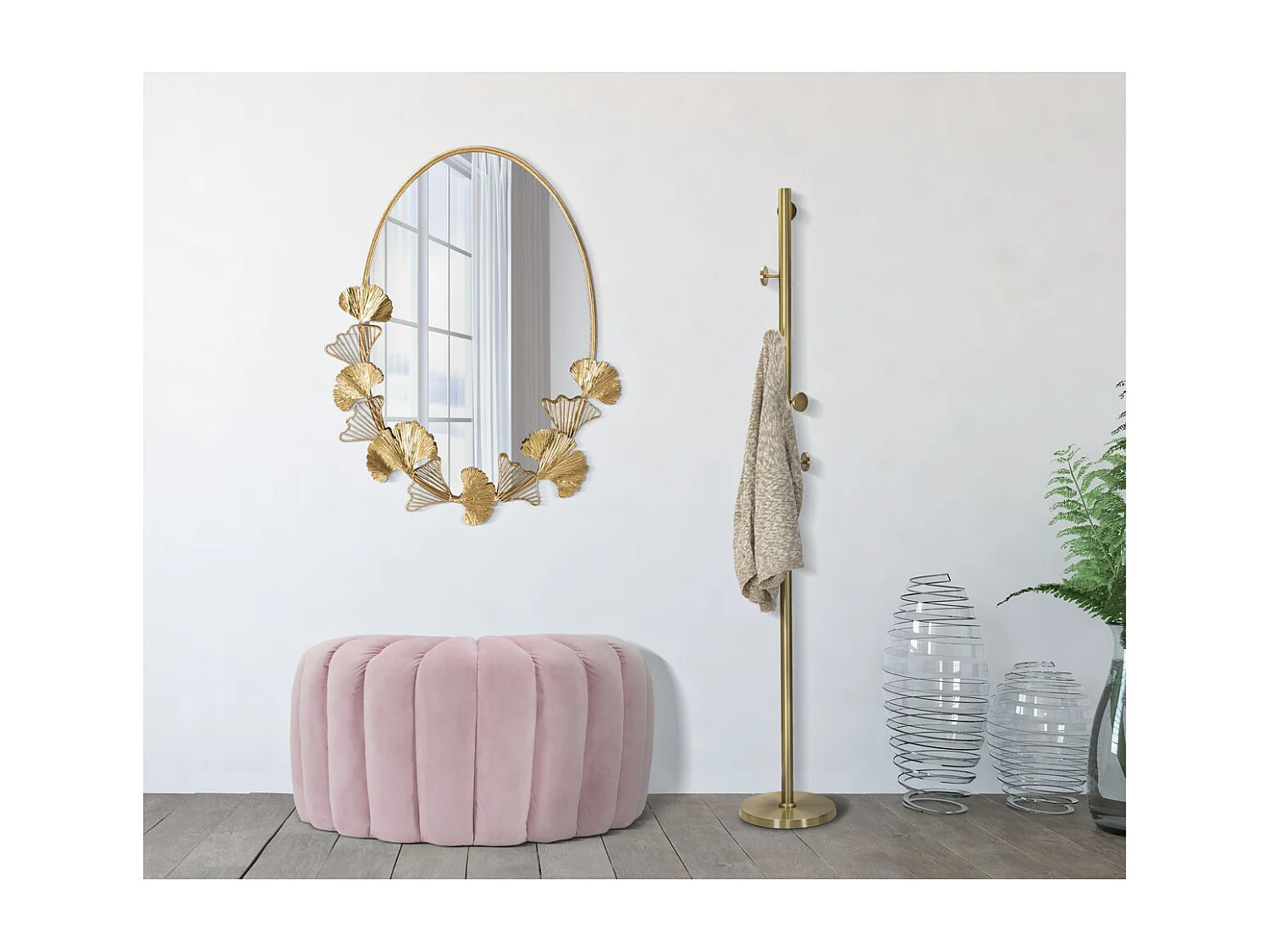 Miroir avec Cadre MF495, Or, 61,5x3x78 cm, Seven Design