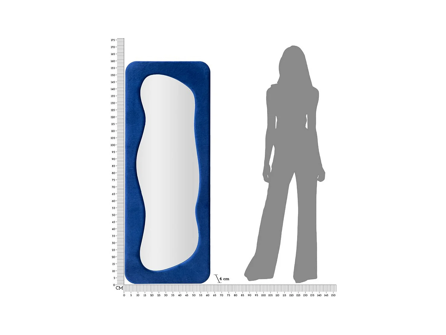 Ingelijste Spiegel MF461, Blauw, 40x4x160 cm, Epikasa