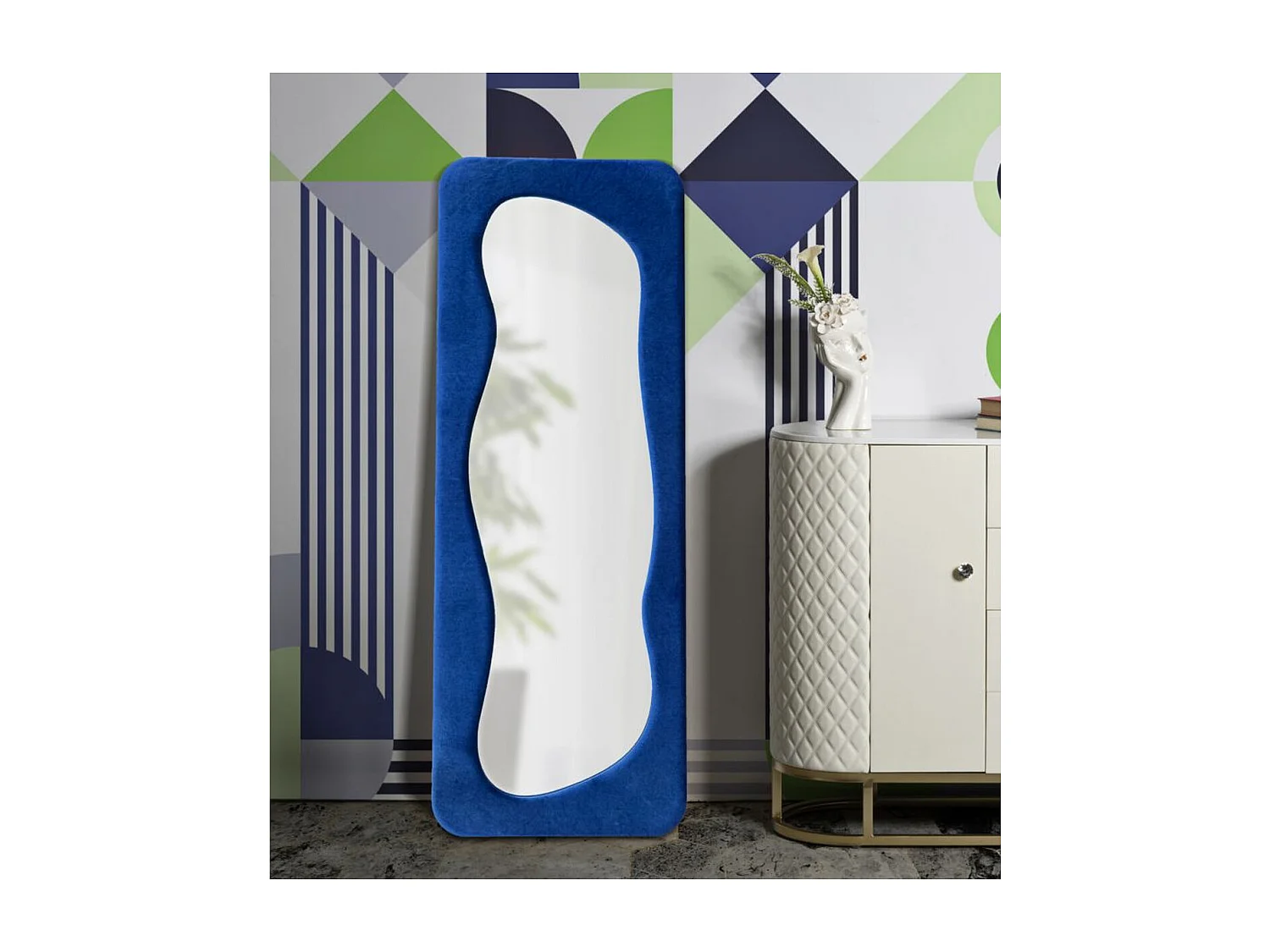 Lustro w Ramie MF461, Niebieski, 40x4x160 cm, Epikasa