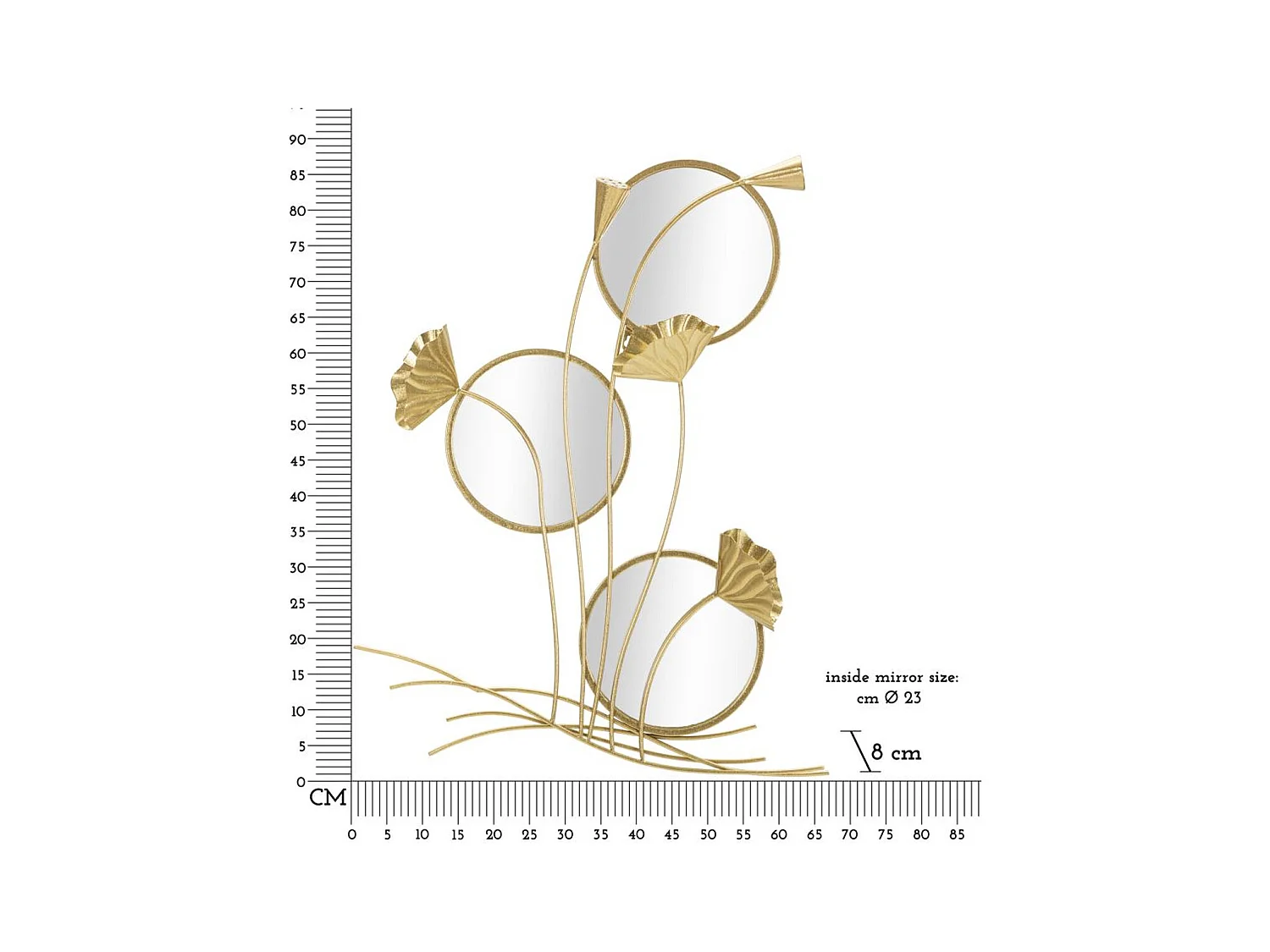 Specchio con Cornice MF499, Oro, 65x8x88 cm, Epikasa