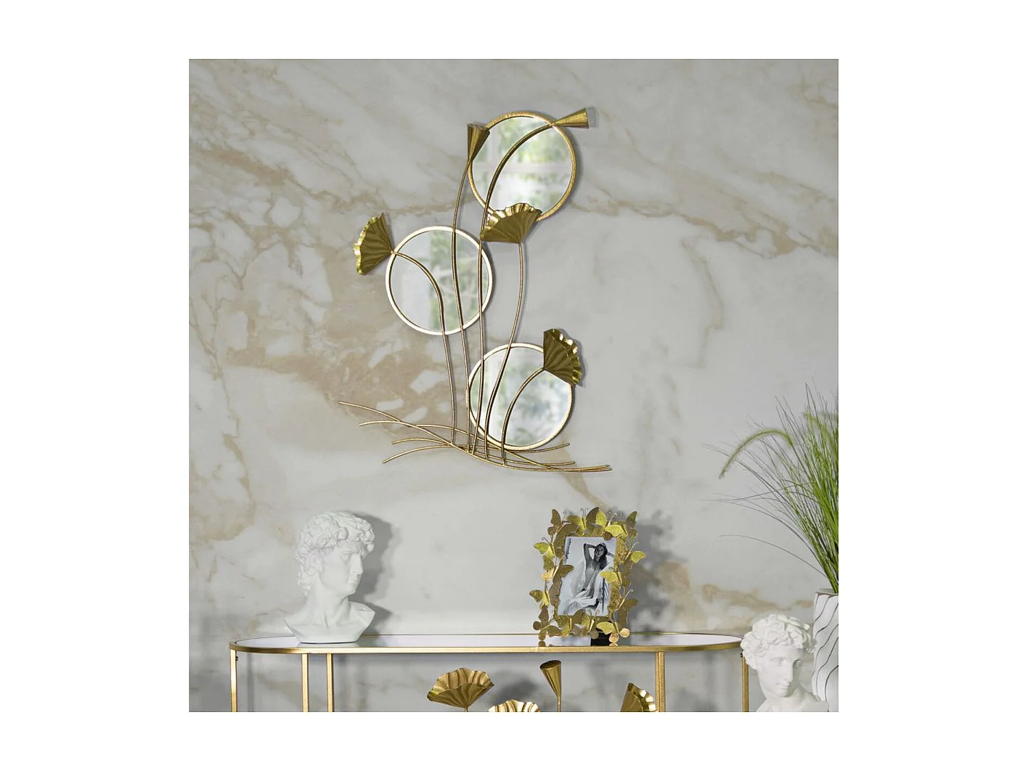 Ingelijste Spiegel MF499, Goud, 65x8x88 cm, Seven Design