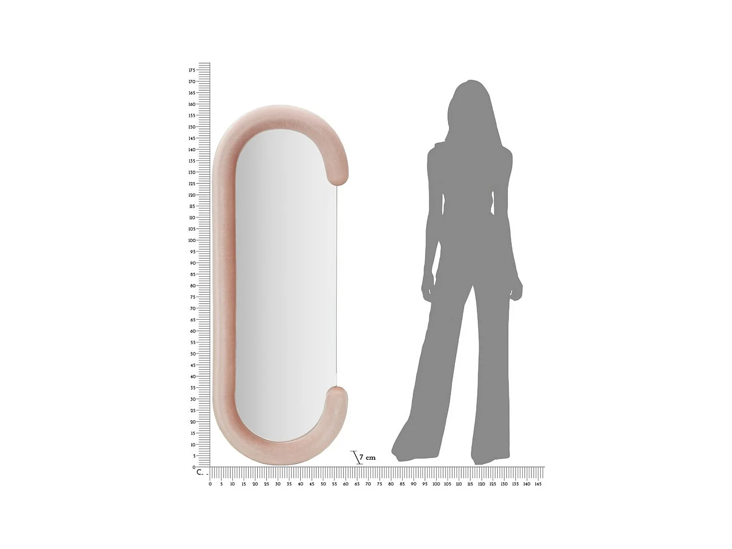 Specchio con Cornice Ecci 1, Rosa, 60x7x160 cm, Epikasa