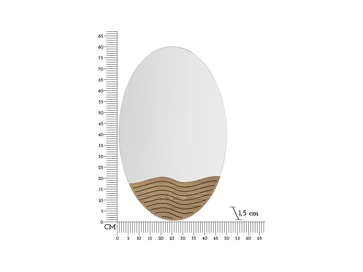 Espelho com Moldura Dune, Multicolorido, 50x1,5x80 cm, Epikasa