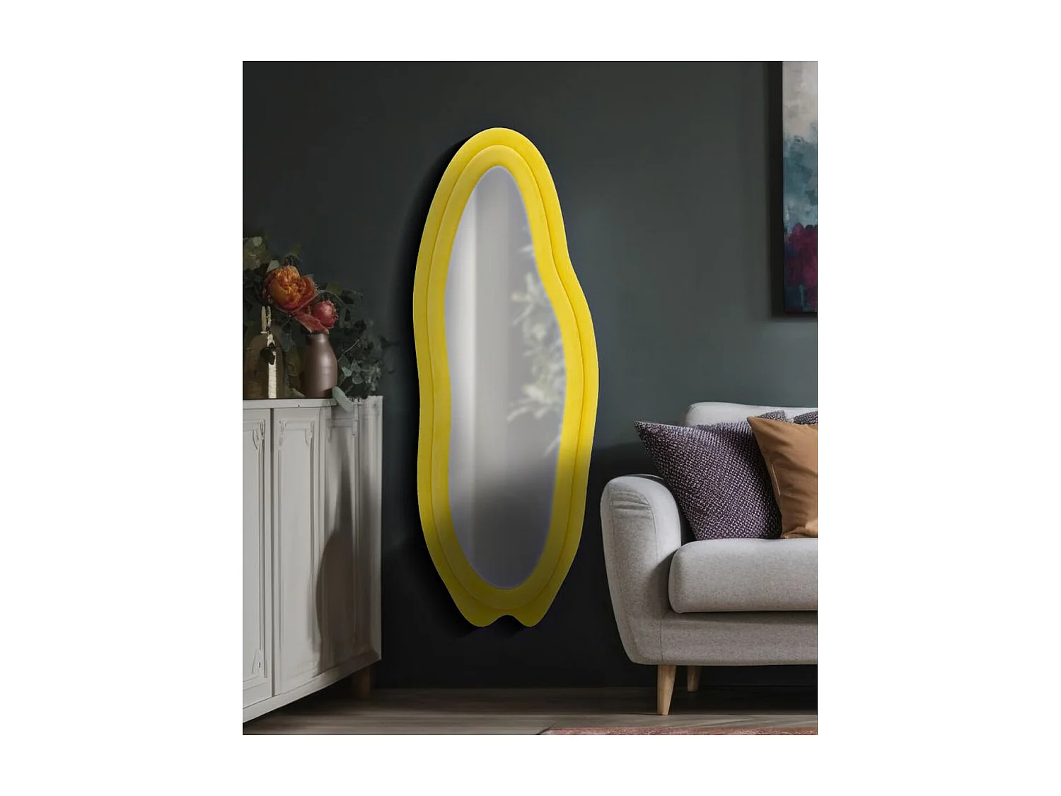 Miroir avec Cadre MF467, Jaune, 40x4x160 cm, Epikasa