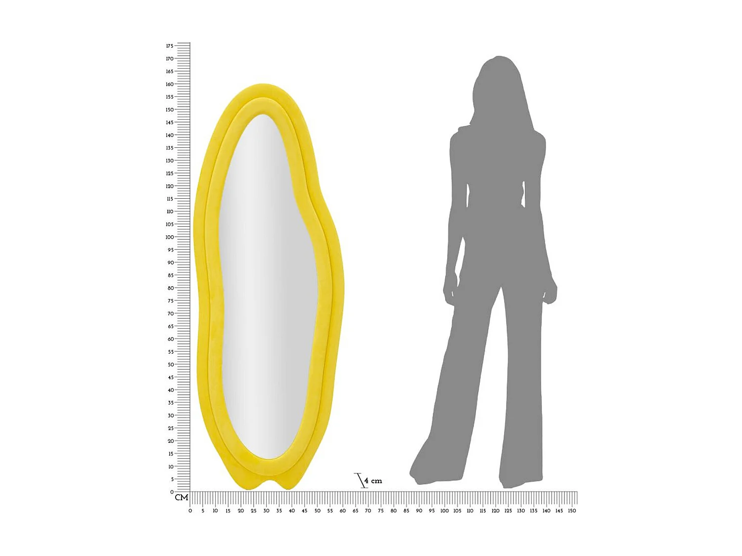 Miroir avec Cadre MF467, Jaune, 40x4x160 cm, Epikasa