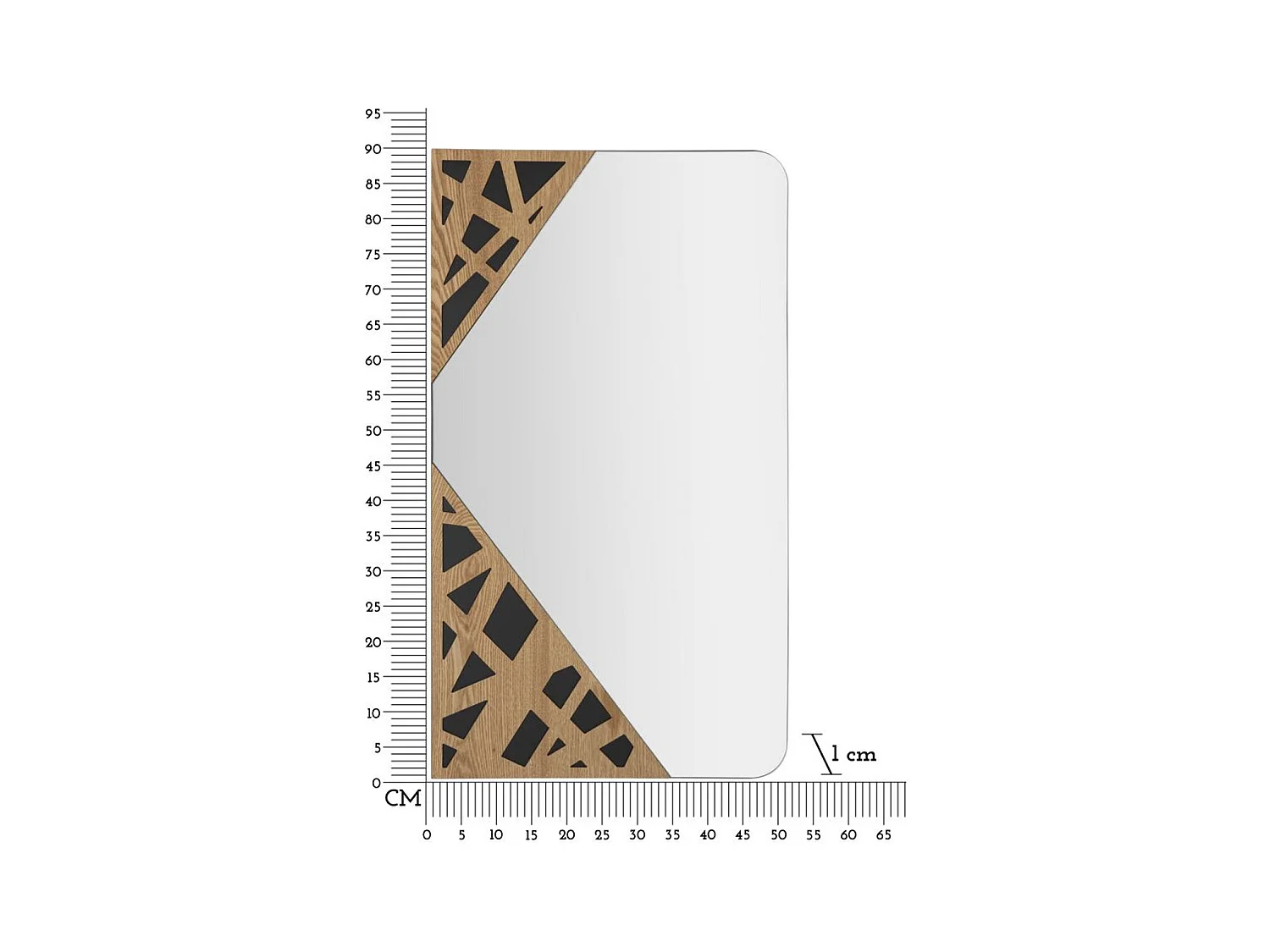 Espelho com Moldura MF481, Multicolorido, 50x1x90 cm, Epikasa