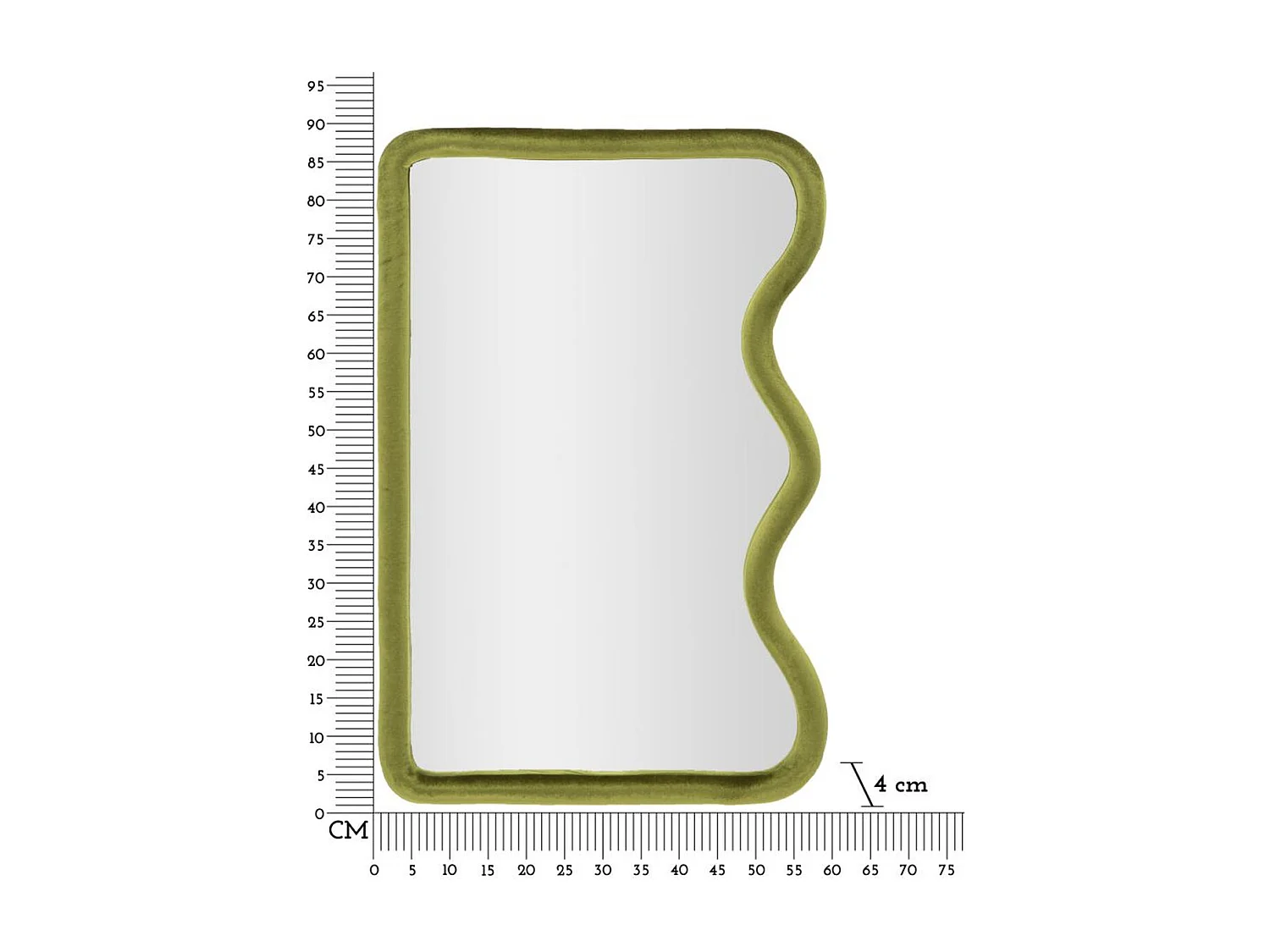 Miroir avec Cadre Pour 5, Vert, 60x4x90 cm, Seven Design