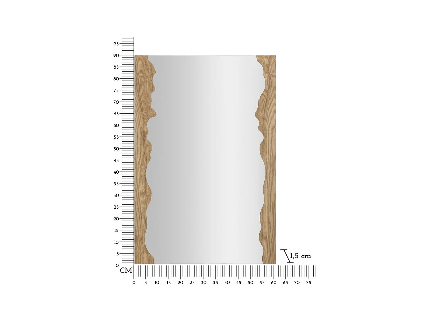 Miroir avec Cadre MF474, Marron, 60x1,5x90 cm, Seven Design
