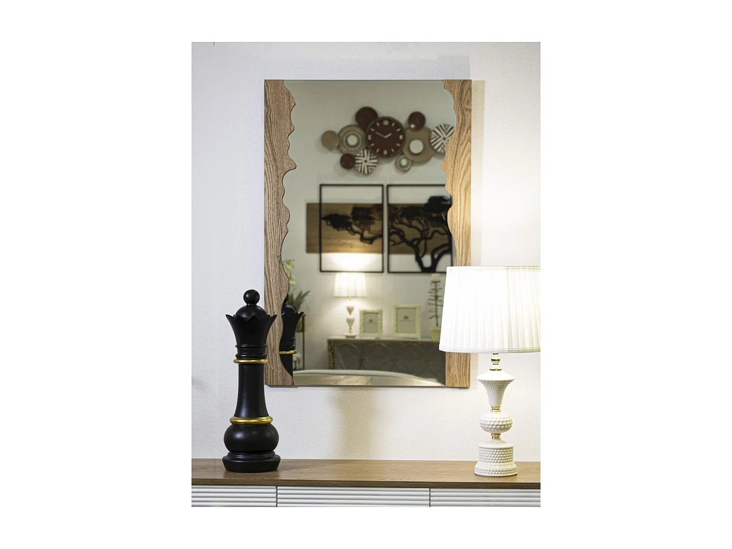 Lustro w Ramie MF474, Brązowy, 60x1,5x90 cm, Seven Design