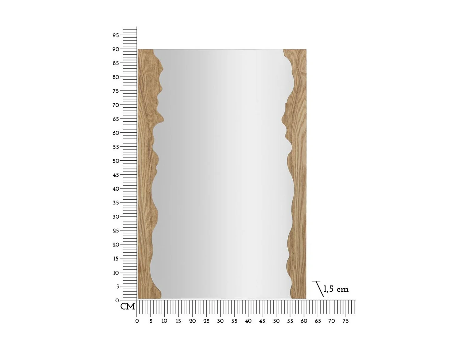 Lustro w Ramie MF474, Brązowy, 60x1,5x90 cm, Seven Design