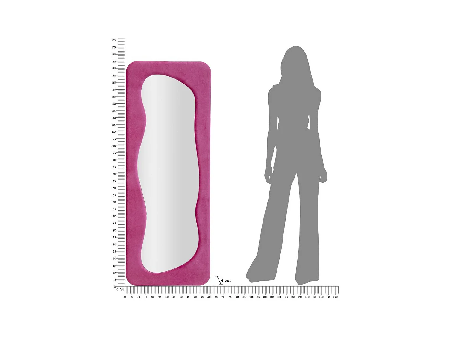 Specchio con Cornice MF462, Rosa, 40x4x160 cm, Epikasa