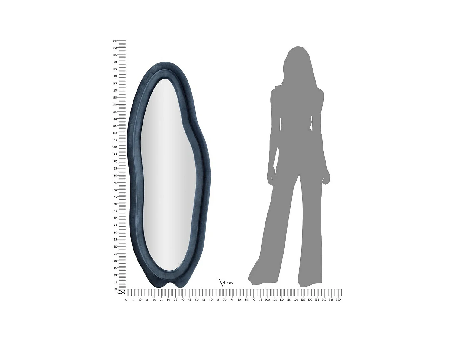 Espelho com Moldura MF466, Azul, 40x4x160 cm, Epikasa