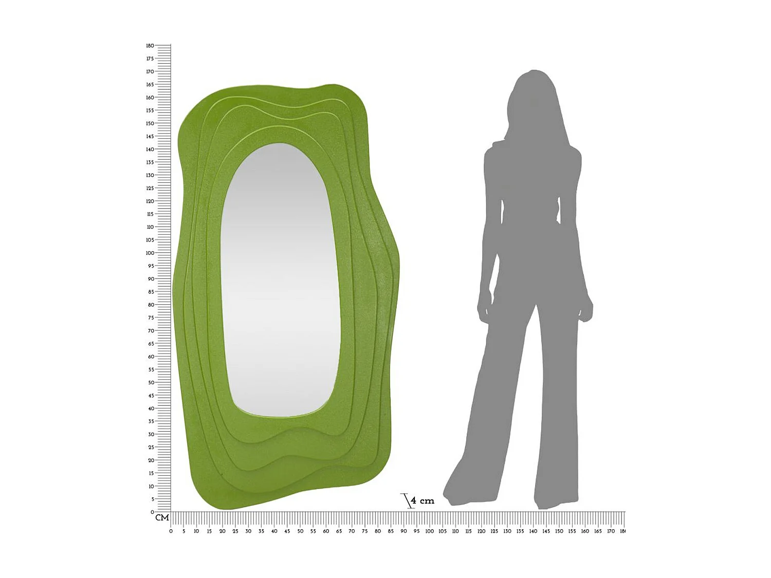 Miroir avec Cadre MF472, Vert, 90x4x165 cm, Epikasa