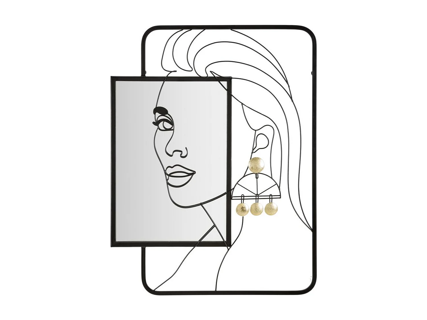 Lustro w Ramie MF508, Czarny, 64,8x3,8x85 cm, Seven Design