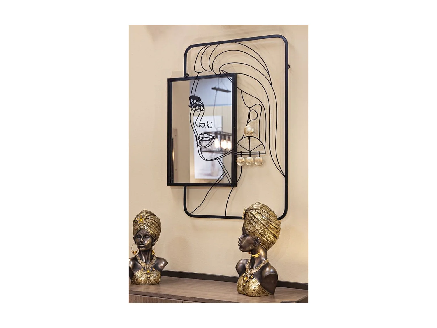 Lustro w Ramie MF508, Czarny, 64,8x3,8x85 cm, Seven Design