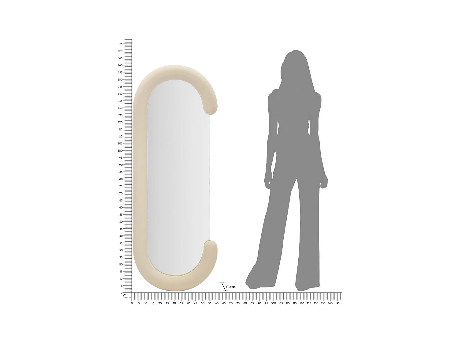 Specchio con Cornice Ecci, Beige, 60x7x160 cm, Epikasa