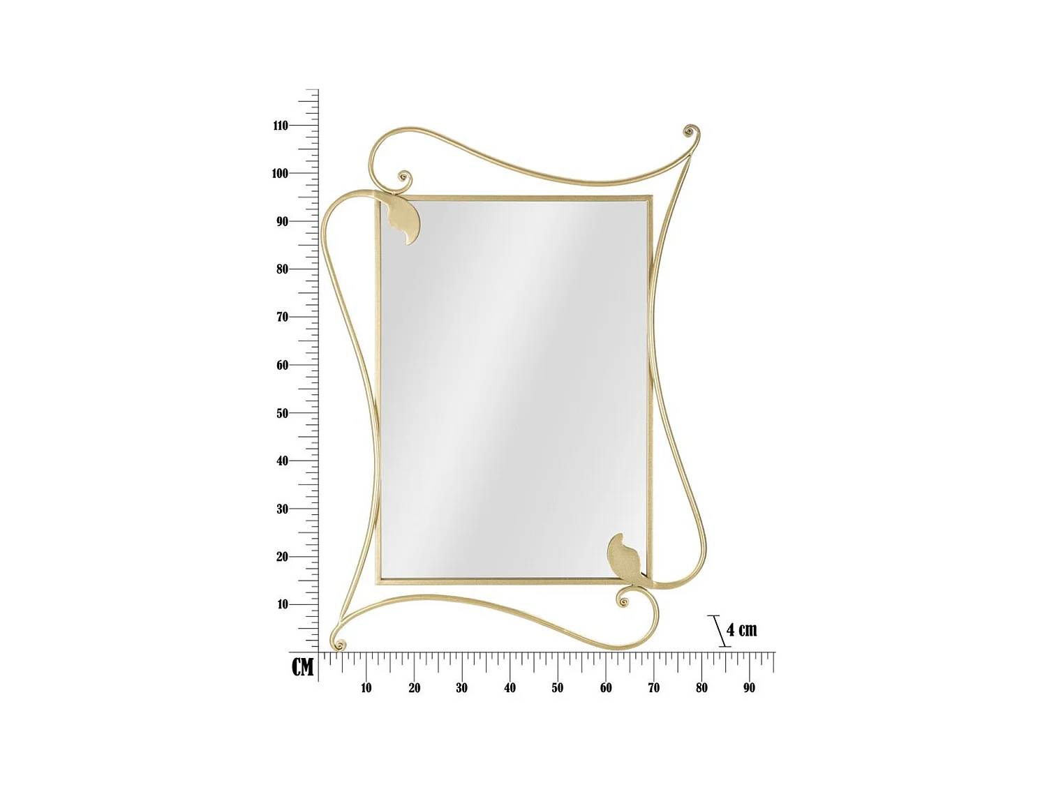 Miroir avec Cadre MF485, Or, 80x4x110 cm, Seven Design