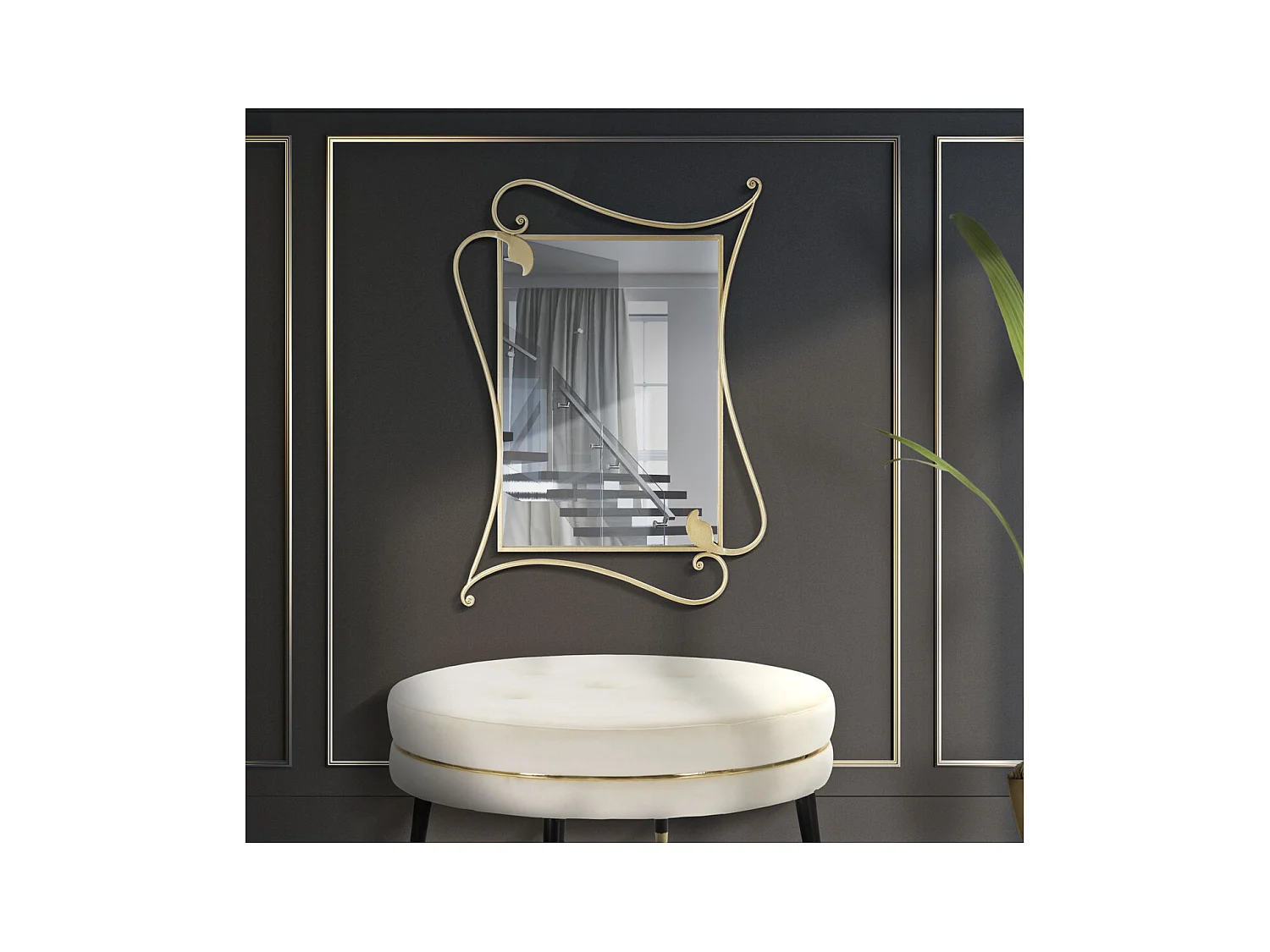 Miroir avec Cadre MF485, Or, 80x4x110 cm, Seven Design