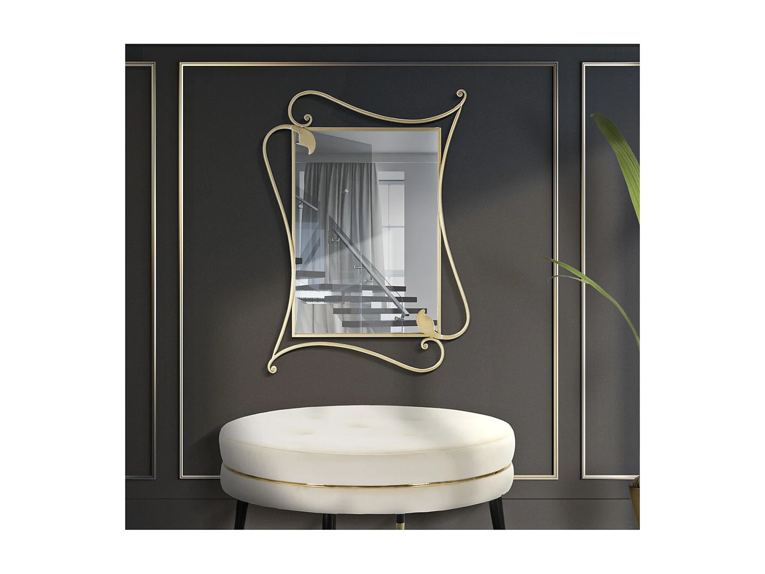 Miroir avec Cadre MF485, Or, 80x4x110 cm, Seven Design