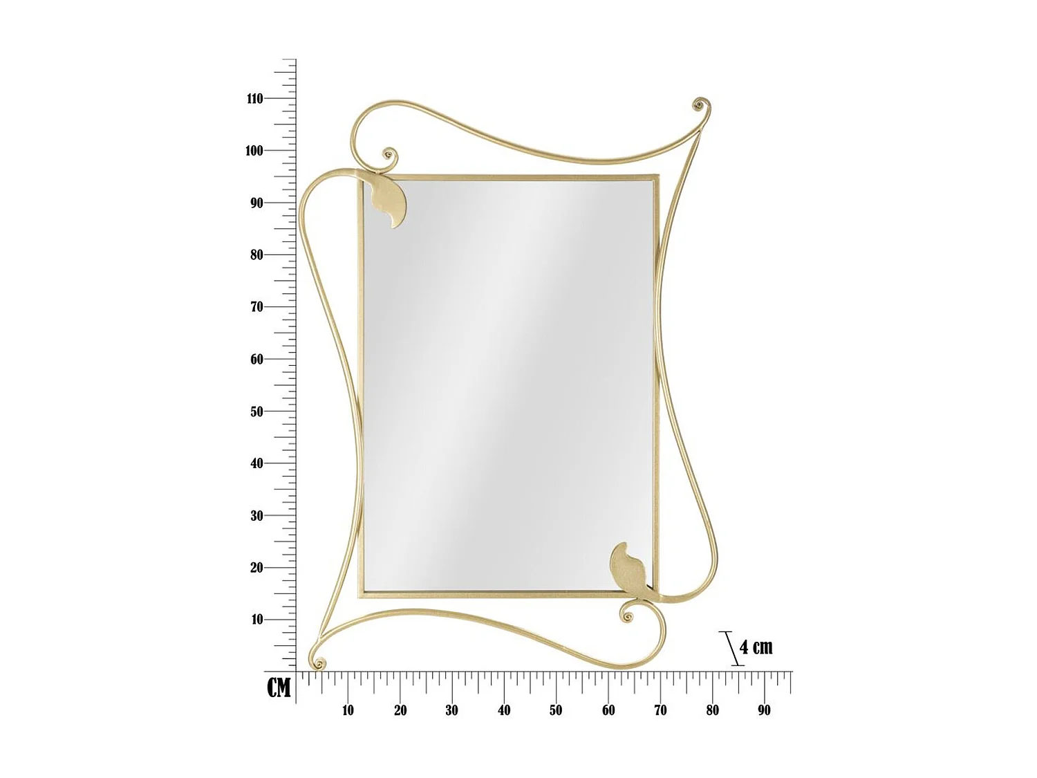 Miroir avec Cadre MF485, Or, 80x4x110 cm, Seven Design