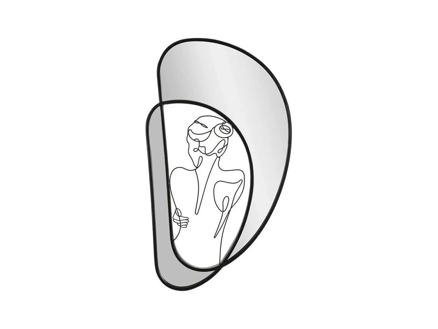 Ingelijste Spiegel MF510, Zwart, 40,6x3,2x70,5 cm, Epikasa