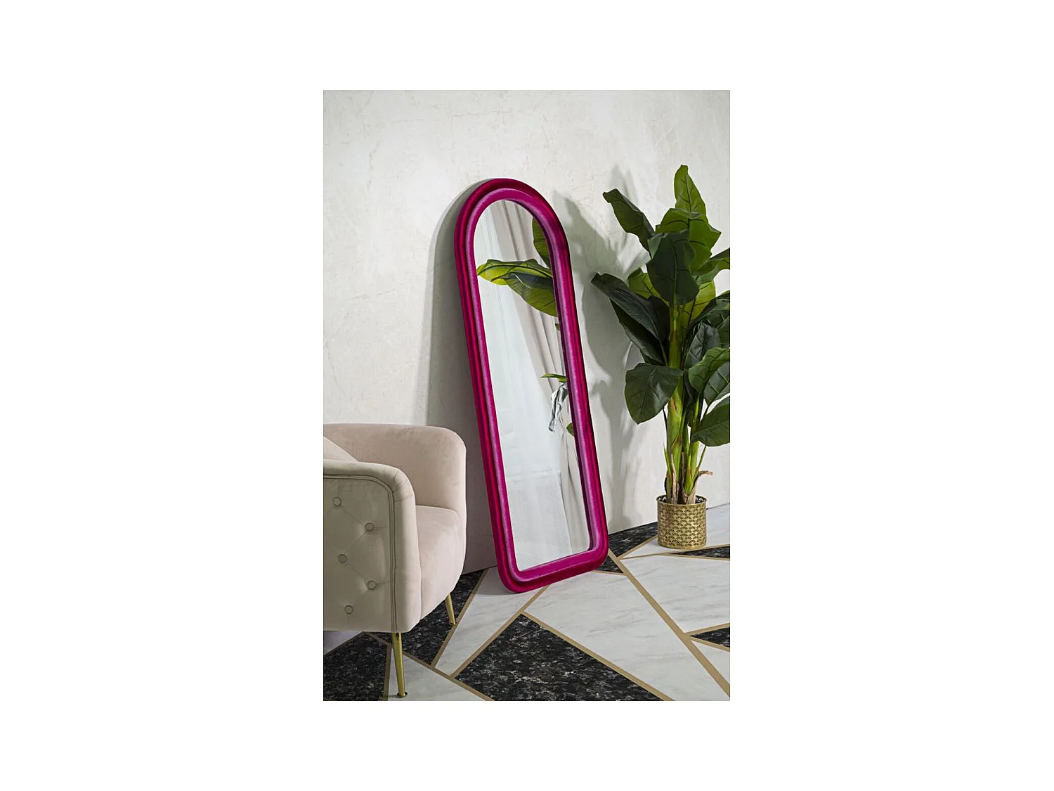 Specchio con Cornice MF464, Rosa, 60x4x160 cm, Epikasa