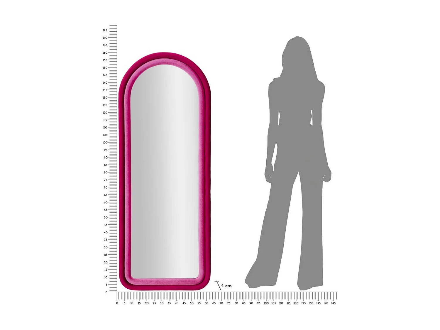 Specchio con Cornice MF464, Rosa, 60x4x160 cm, Epikasa