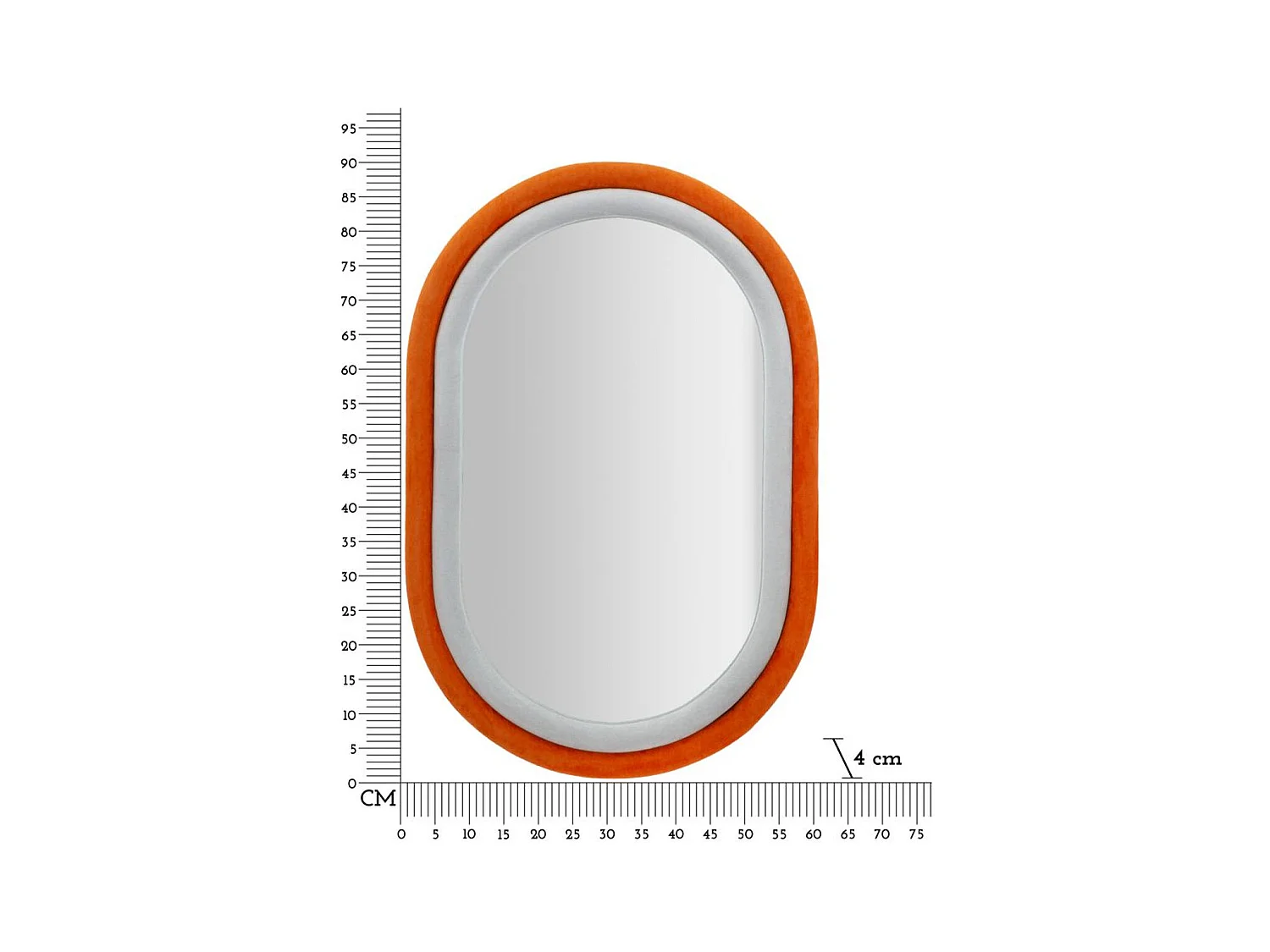 Espelho com Moldura MF469, Laranja, 60x4x90 cm, Epikasa