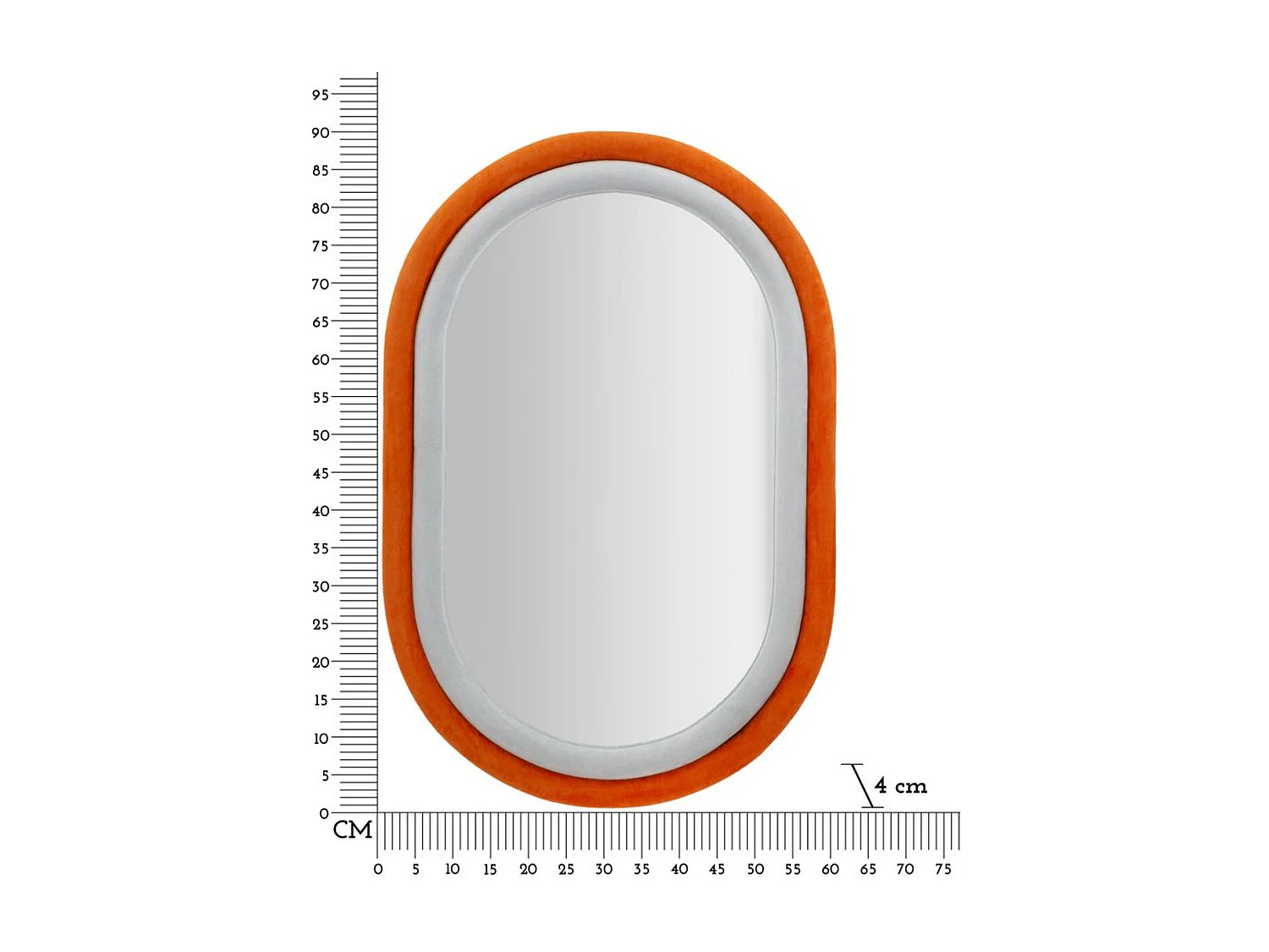 Lustro w Ramie MF469, Pomarańczowy, 60x4x90 cm, Seven Design