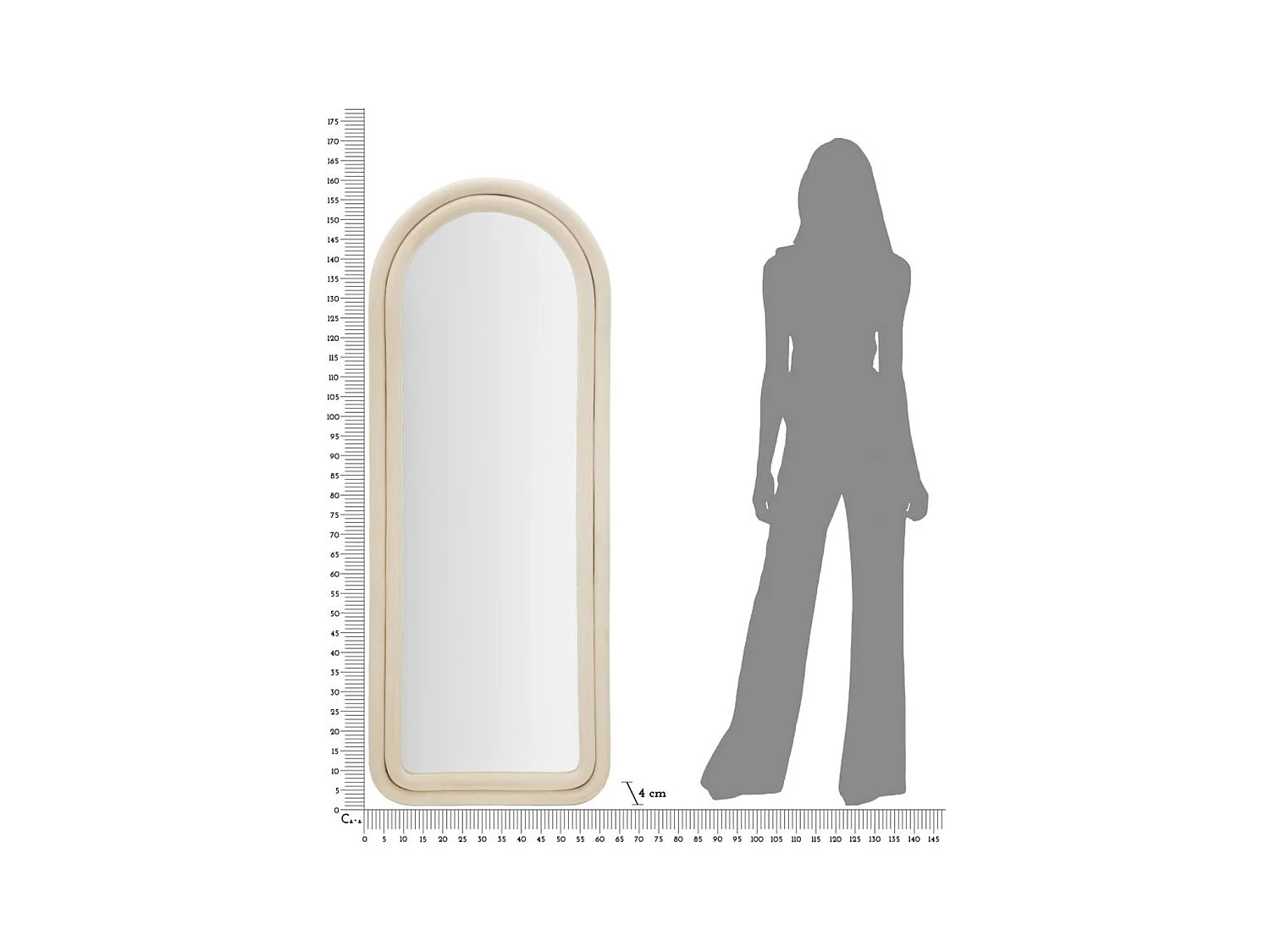 Specchio con Cornice MF463, Beige, 60x4x160 cm, Epikasa