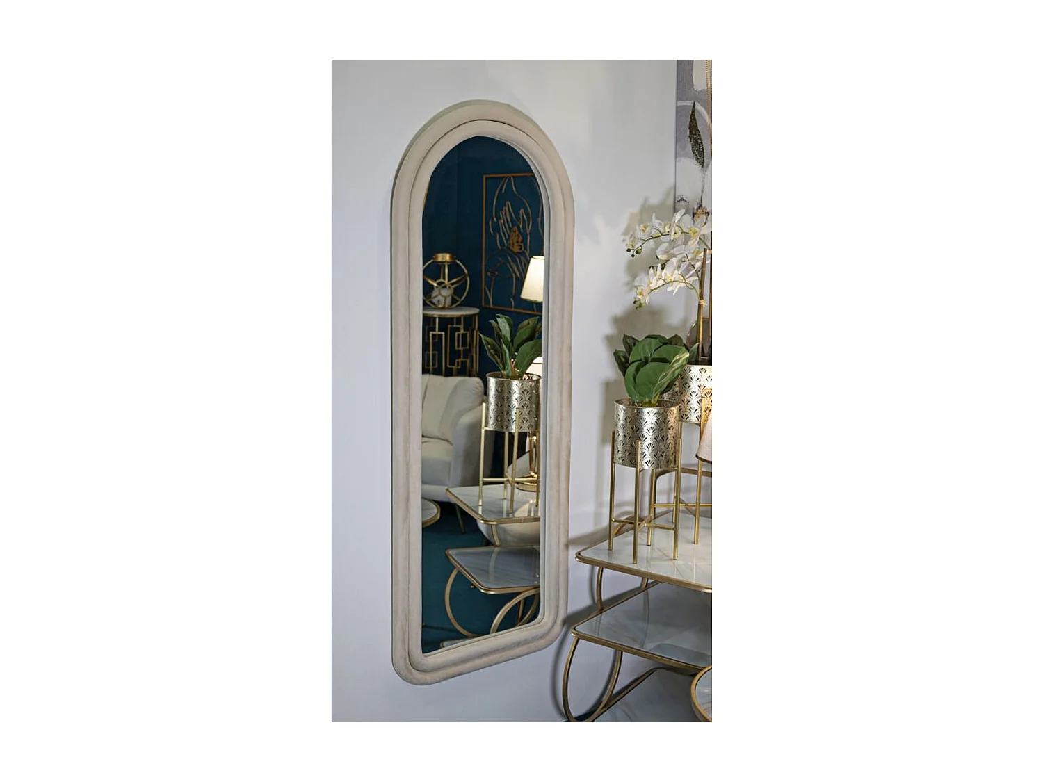 Specchio con Cornice MF463, Beige, 60x4x160 cm, Epikasa