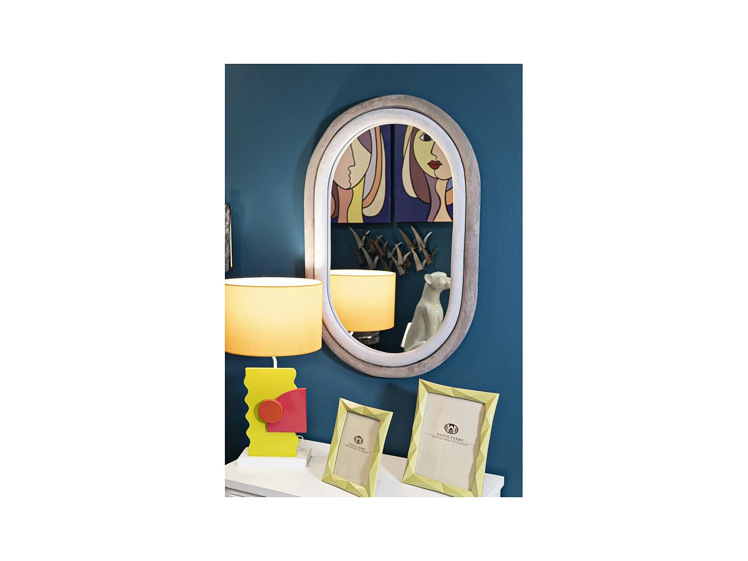 Espelho com Moldura MF468, Cinzento, 60x4x90 cm, Epikasa