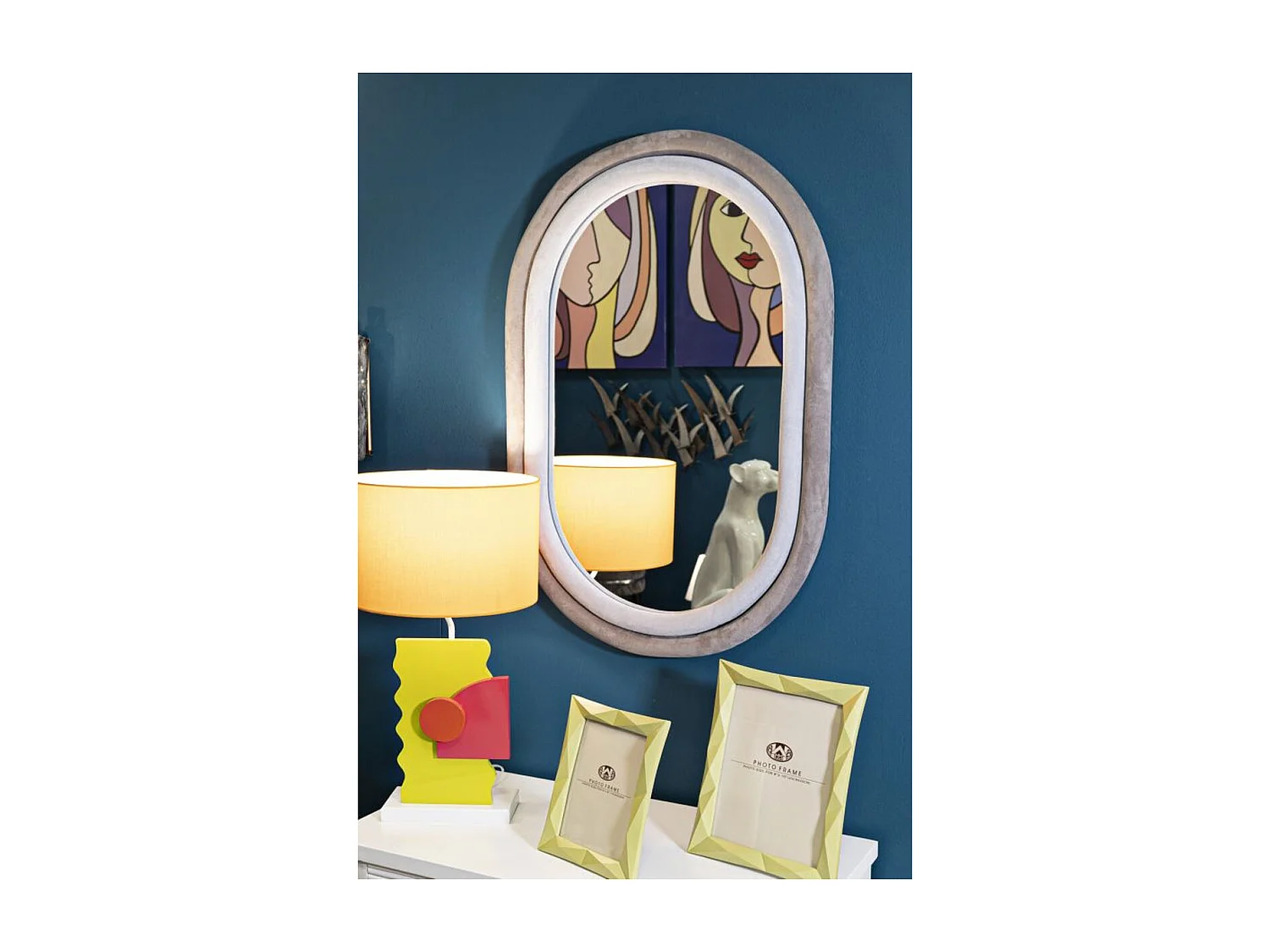 Lustro w Ramie MF468, Szary, 60x4x90 cm, Seven Design