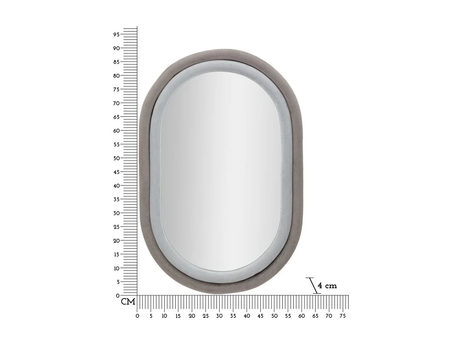 Lustro w Ramie MF468, Szary, 60x4x90 cm, Seven Design