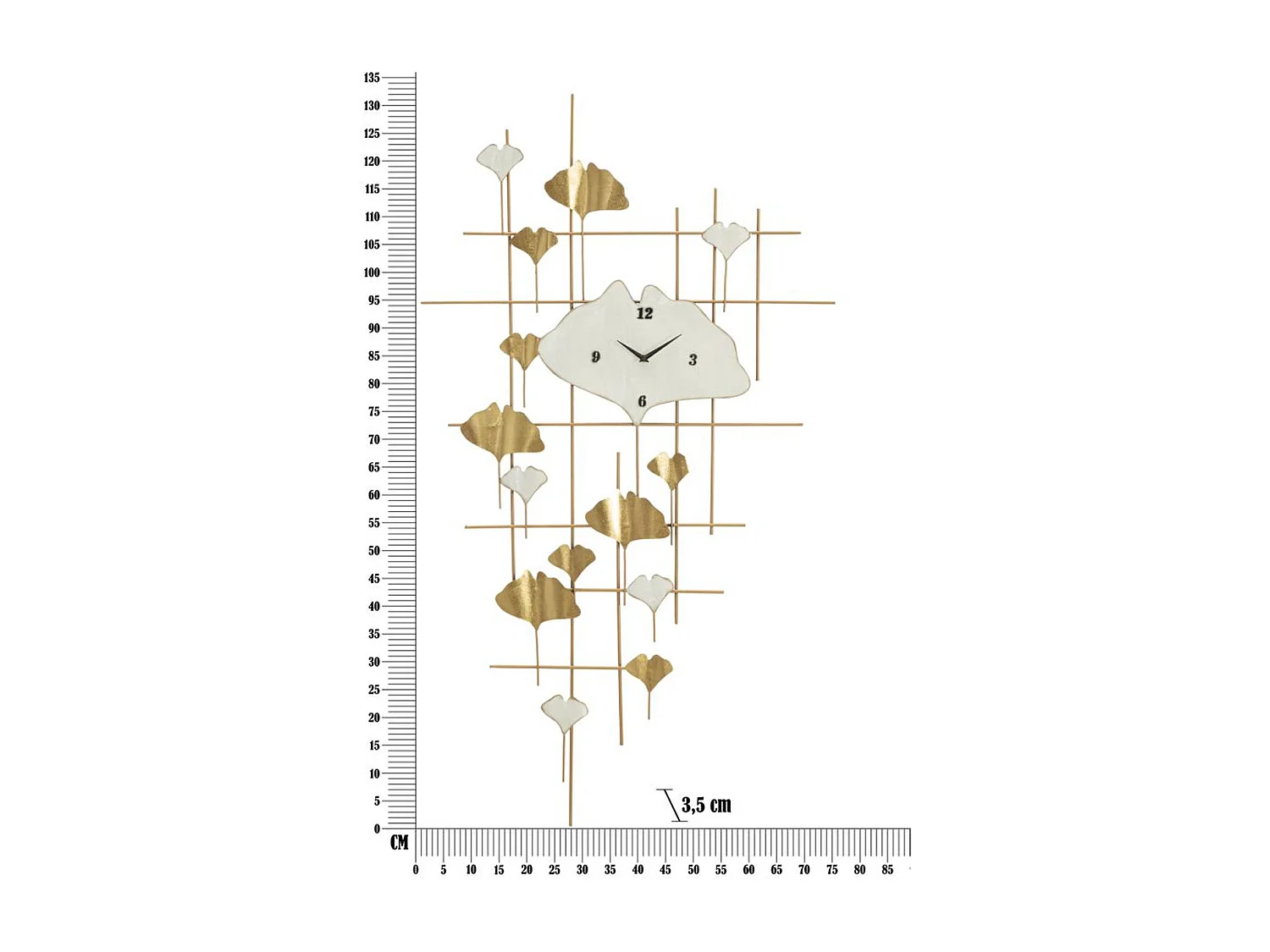 Horloge Murale MF238, Or, 75,5x3,5x133 cm, Epikasa