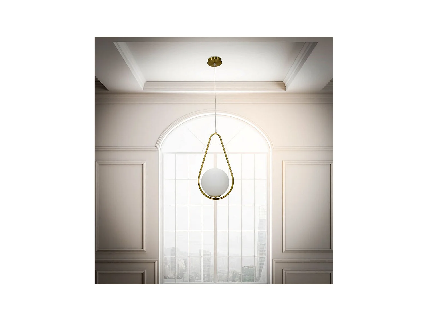 Hanglamp MF81, Goud, 24x20x46 cm, Epikasa