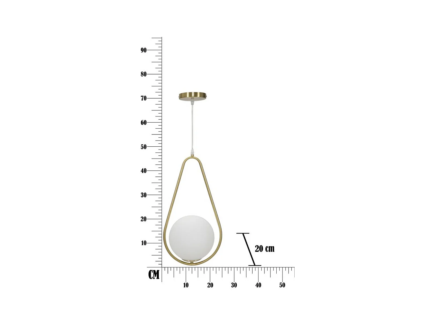 Hanglamp MF81, Goud, 24x20x46 cm, Epikasa