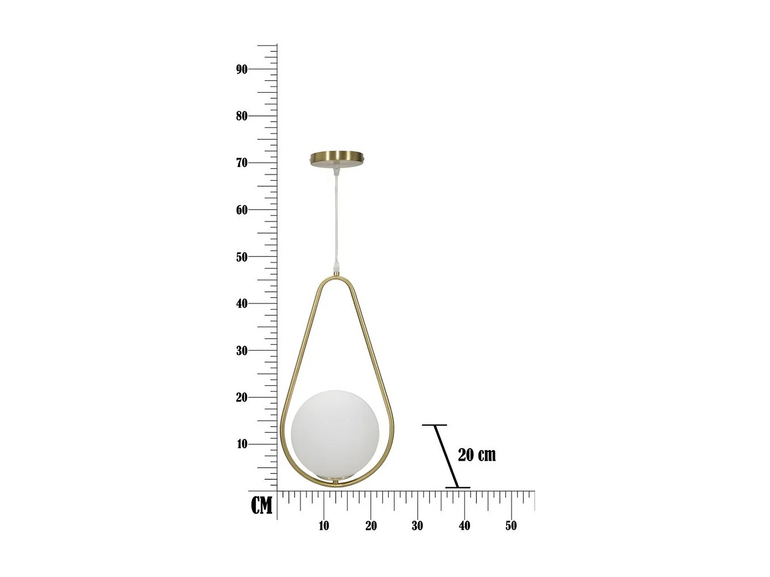 Lampa Wisząca MF81, Złoto, 24x20x46 cm, Seven Design