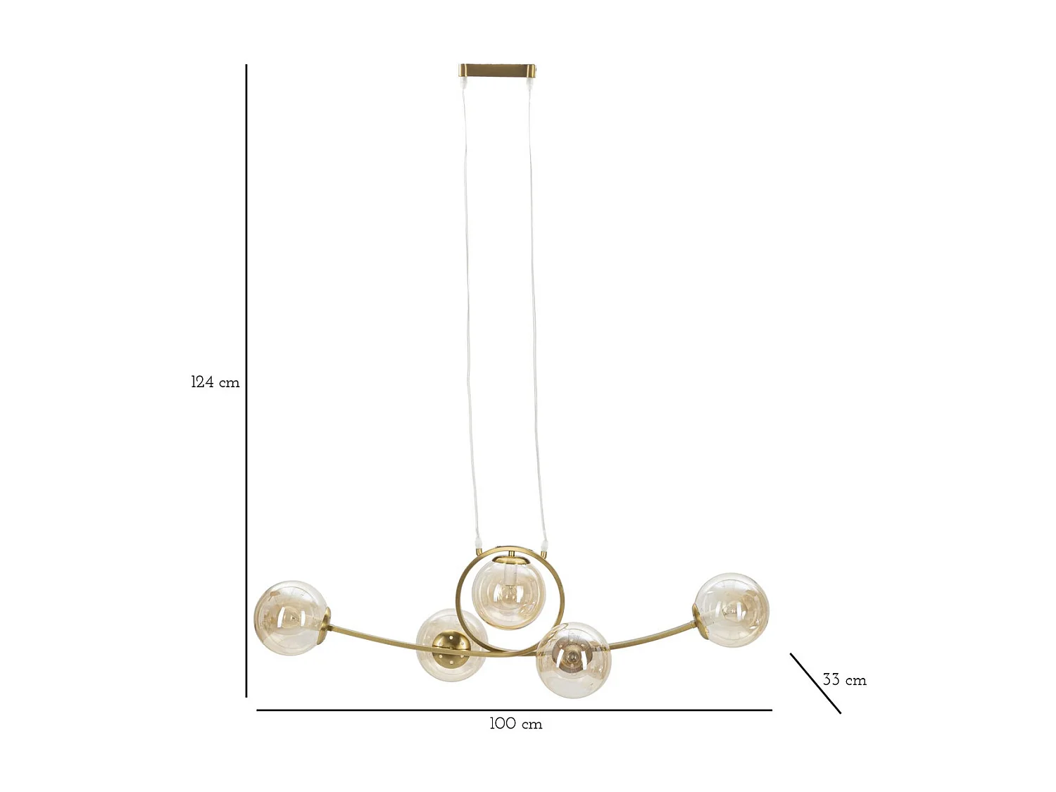 Suspension MF83, Or, 100x30x30 cm, Seven Design